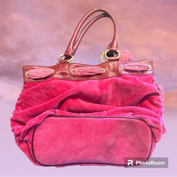 VINTAGE AUTHENTIC Juicy Couture Pink Velour Daydreamer Bag - Picture 2 of 10